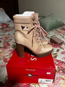 Guess Emmalee Lace-Up Heeled Boots
