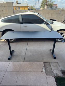 Black Gaming Desk with Carbon Fiber Top