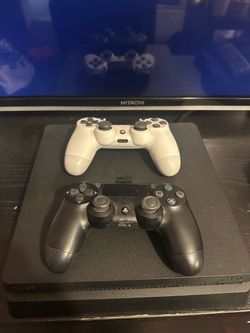 PS4 with two controllers