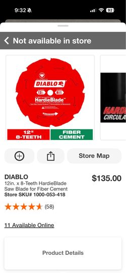 DIABLO 12in. x 8-Teeth HardieBlade Saw Blade for Fiber Cement