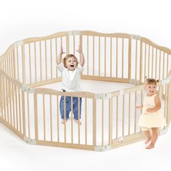 Foldable Wooden Playpen (Brand New)