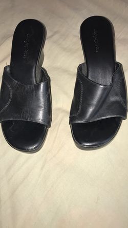 black wedge woman shoes size 7