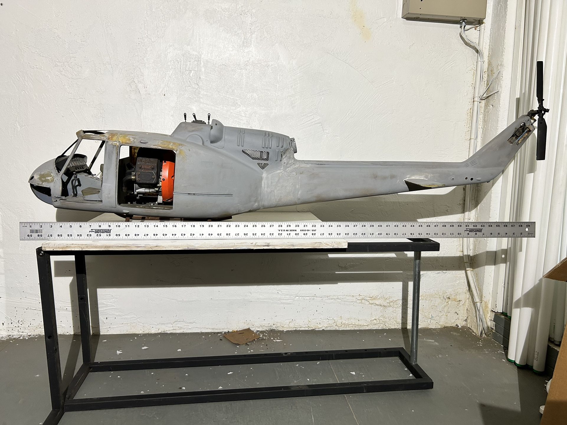 READ DESCRIPTION — 7/76 Scale RC Huey Fiberglass Body + Kioritz Engine