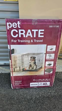 36 in. Medium Double-Door Wire Dog Crate with Divider – Up to 40 lbs