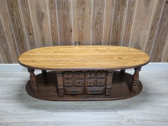 Vintage Oval Coffee Table With Storage 
