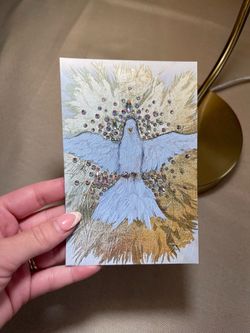 4x6 Holy Spirit photo print with rhinestones