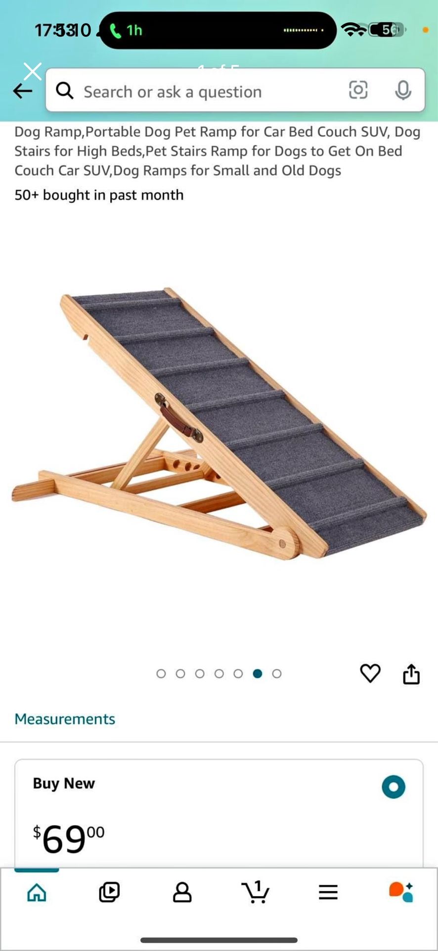 Dog Ramp for Bed - Car Ramp for Dog - 40" Long Adjustable 12"-24" Dog Ramps for Small Dogs Large Dogs - Dog Ramp for Couch, Bed or Sofa, Folding Porta