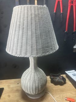 Antique wicker Boho lamp