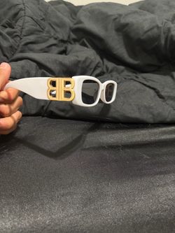 Balenciaga BB Sunglasses White Gold