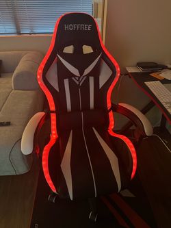 Hoffree LED Gaming Chair w/ BT and Massage