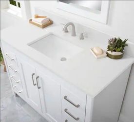 49 in. W x 22 in. D Quartz Vanity Top in Snow Orchid with White Ceramic Rectangular Single Sink