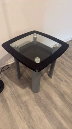 Chrome glass night stand table