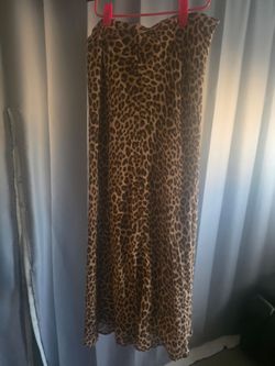 PAIGE Cicely A-Line Midi Skirt Brown Leopard Animal Print Zip Zipper Size 2