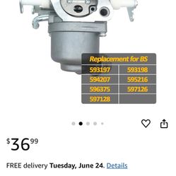594207 Carburetor for BS 40N777 40N877 Engine Tractor Carb