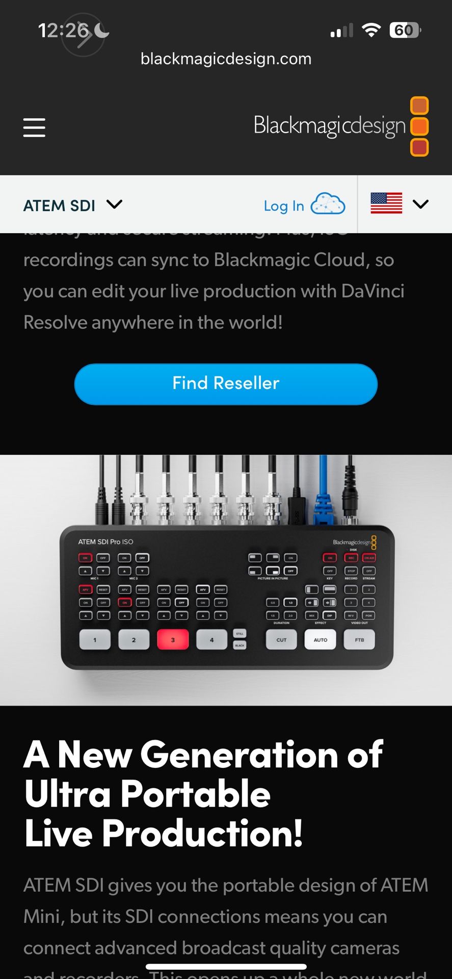 ATEM SDI Video Switcher Black magic