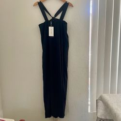Pretty Garden Black Maxi Jumpsuit NWT