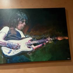 Painting of Jeff Beck 48x38 On Canvas 