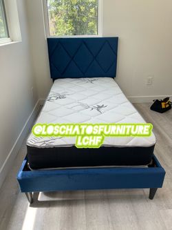 Twin size bed frame with mattress