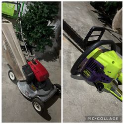 Lawn Mower Chainsaw Package