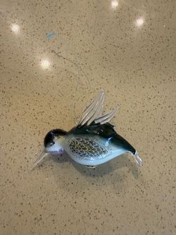 Glass hummingbird ornament