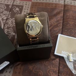 Mk Watch Gold And Tortoise 