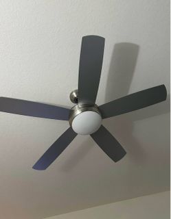 Ceiling Fan Set of 2 NEW Modern 5-Blade Fans with Light Gray Silver