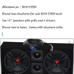 Brand New In Boxes 10" Chucheros With Cables