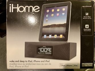 NEW IHOME IPAD, IPOD and IPHONE DOCK CHARGER w DUAL ALARMS