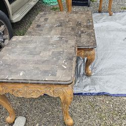 Beautiful Marble Wood Crafted Coffee Table, Side Table And Sofa Table