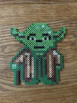 Handmade Star Wars YODA Perler Bead Art Pixel Art - Coaster or Display