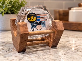 Iowa Hawkeyes Coaster Set with Handmade Wood Holder