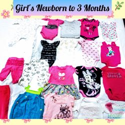 Girl's Newborn to 3 Month 20 Piece Lot