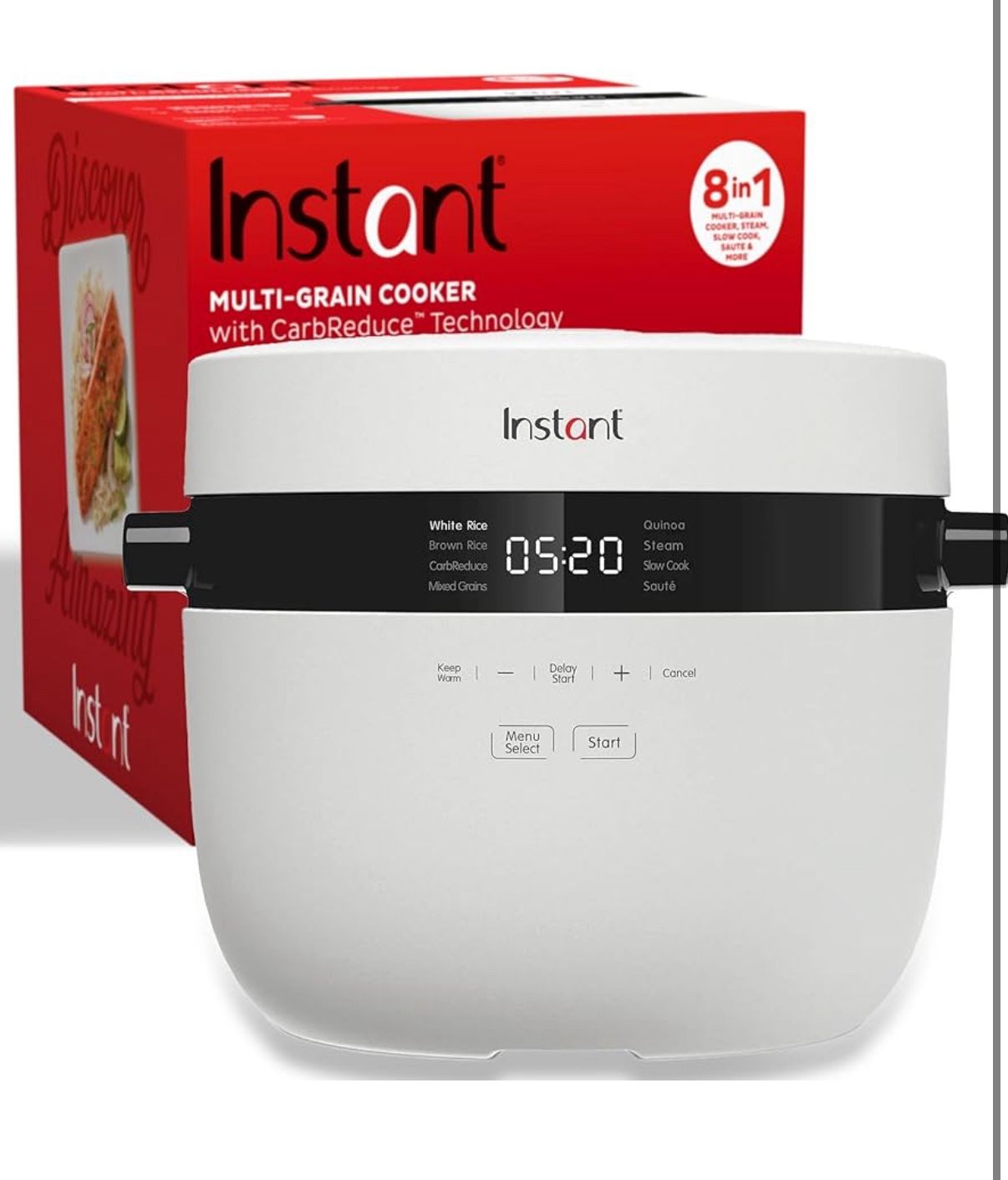 Instant Pot 20-Cup Rice Cooker, Rice and Grain Multi-Cooker with Carb Reducing Technology without Compromising Taste or Texture, From the Makers of In