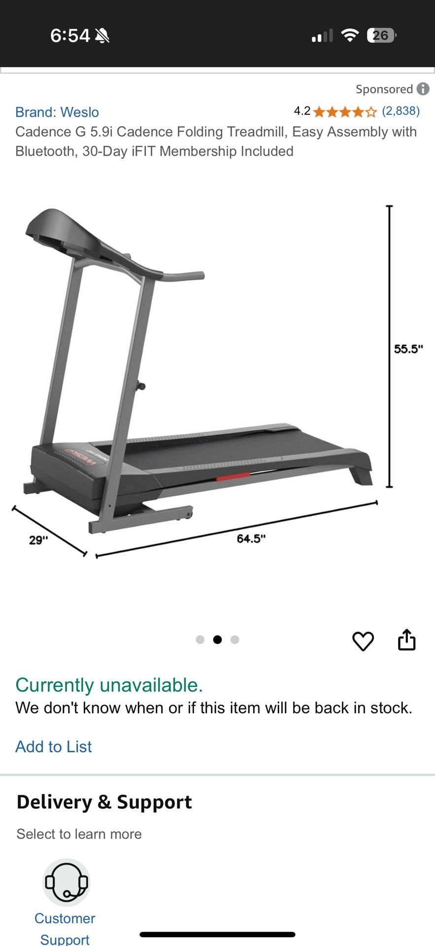Weslo Treadmill