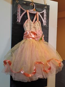 Weissman XSC Peach/Pink Lace Tutu Dance Costume - Like New!