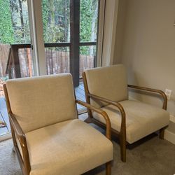 Ivy+Oak Tan And White Chairs
