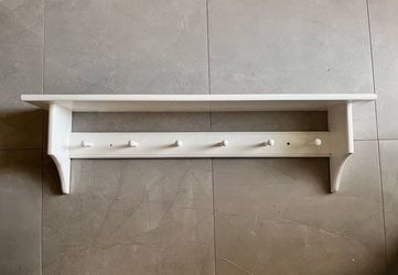 Large Wall White hook/Shelf