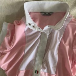 Girls For Horses Equestrian Show Shirt Pink White