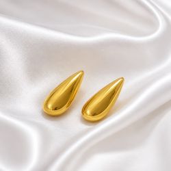 Gold Teardrop Stud Earrings