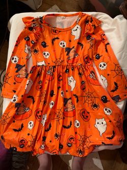 Girls Halloween dress with bow