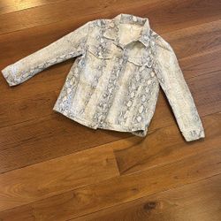 Free People Snake Denim Trucker Jacket