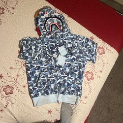 Light Blue Bape Hoodie Size Small And Used ( Look At Description