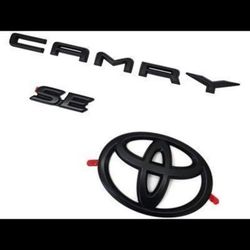 New OEM Toyota Blackout Emblem SE Overlays in Black '19-'24 Camry PT(contact info removed)1-02