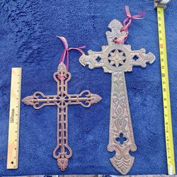 Pair Of Cast Iron Crosses