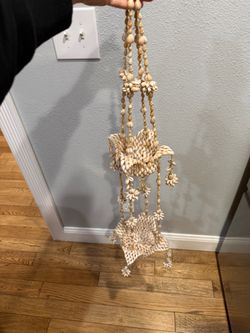 Handmade Sea Shell Hanging Basket Or Plant Holder