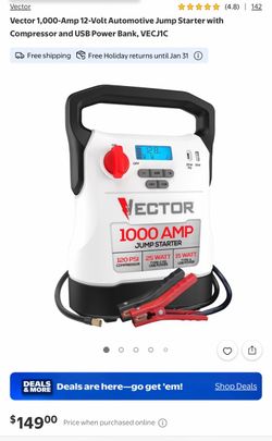 Vector 六六六 (4.8 | 142 Vector 1,000-Amp 12-Volt Automotive Jump Starter with Compressor and USB Power Bank, VECJIC