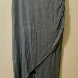 Forever 21 SKIRT Women's M Gray Maxi Wrap Pull On Lined Soft Jersey 