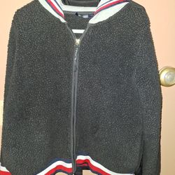 Tommy Hilfiger Women's Faux-Sherpa Hoodie Black Large $40