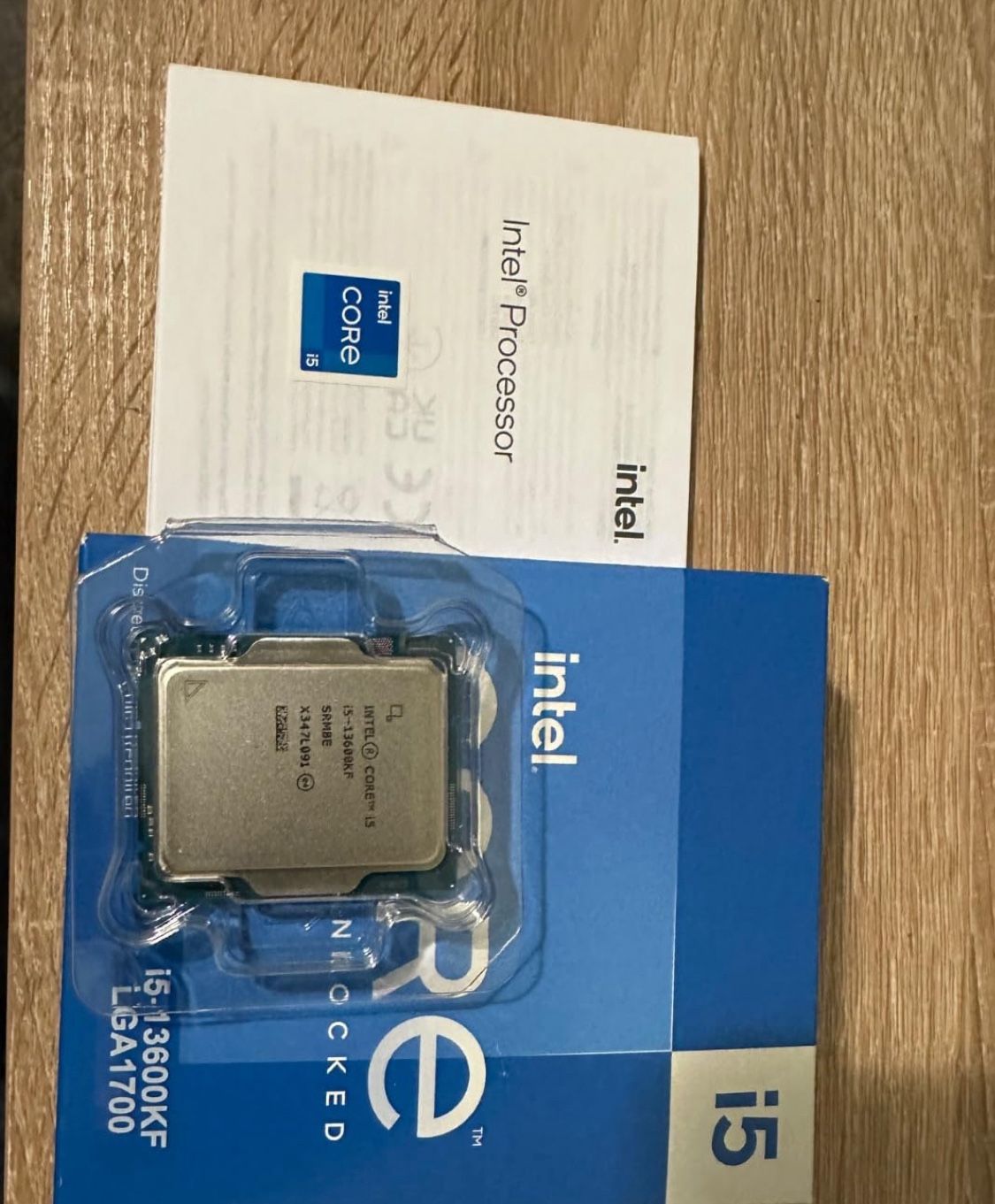 intel i5 i3600kf basically brand new i broke my arm before the parts for my pc came in so i cant build it for months