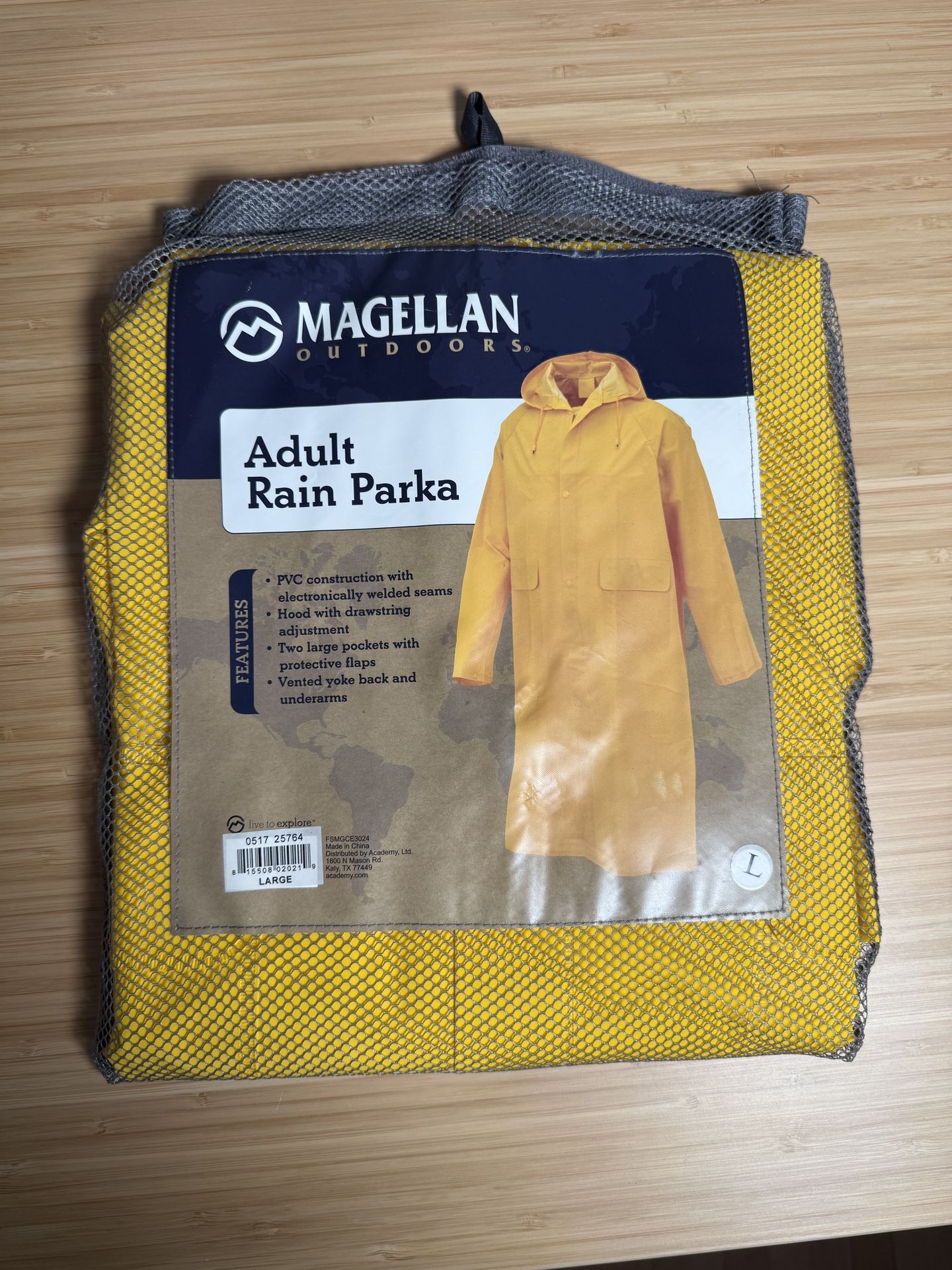 Magellan Yellow Adult Rain Parka